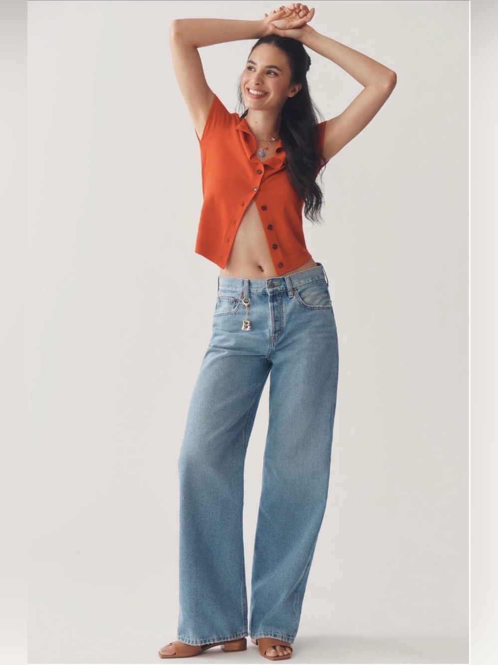 Anthropologie Etica Stanton High Rise Relaxed Straight Wide Leg Jeans size 30 - Picture 2 of 14